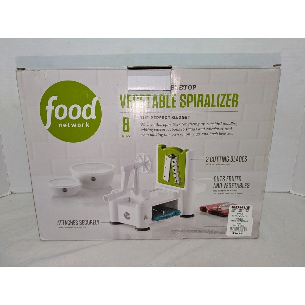 NIB Food Network Vegetable Spiralizer 8-Piece Tabletop Kitchen Gadget‎ Appliance